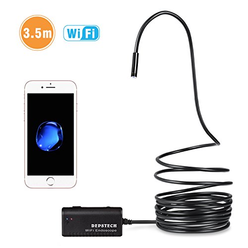 Wireless Endoscope, Depstech WiFi Borescope Inspection Camera 2.0 Megapixels HD Snake Camera for Android and IOS Smartphone, iPhone, Samsung, Tablet - Black(11.5FT) Mighty Mule Wireless Digital
