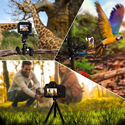 Phone tripod, UBeesize Portable and Adjustable Camera Stand Holder with Remote and Universal Clip for iPhone, Android Phone, Camera, Sports Camera GoPro Phone tripod, UBeesize Portable and Adjustable Camera Stand Holder with Remote and Universal Clip for iPhone, Android Phone, Camera, Sports Camera GoPro