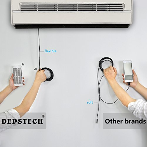 Wireless Endoscope, Depstech WiFi Borescope Inspection Camera 2.0 Megapixels HD Snake Camera for Android and IOS Smartphone, iPhone, Samsung, Tablet - Black(11.5FT) Wireless Endoscope