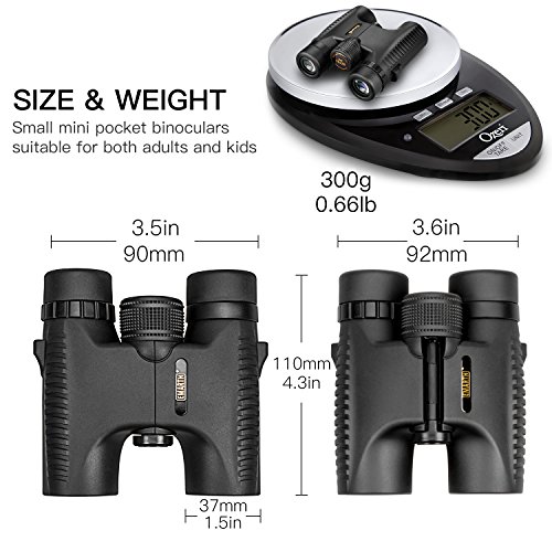 Binoculars Compact Lightweight Mini for Adults Kids 10x26 Folding Binoculars Telescope Waterproof Fogproof for Bird Watching Hunting Camping Hiking Travel Sports Concerts with Strap and Carry Case