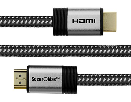 HDMI Cable 2ft - HDMI 2.0 (4K @ 60Hz) Ready - 30AWG Braided Cord - High Speed 18Gbps - Gold Plated Connectors - Ethernet / Audio Return - Video 2160p HD 1080p 3D - Xbox PlayStation PS3 PS4 PC Apple TV HDMI Cable 2ft