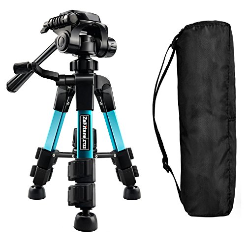 Ideashop Portable Aluminum Camera Tripod Lightweight Compact Travel Cellphone Mount Stand Adjustable Camera Stand Holder with Pan Head Panoramic Quick Release Plate Carry Case for DSLR Camera Gopro