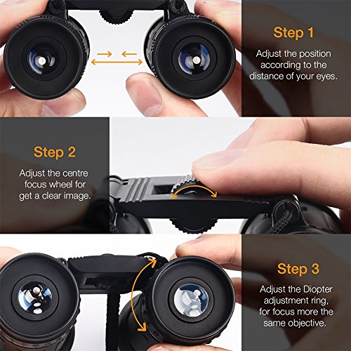 SUNCORE Binoculars Folding Pocket 10x22 HD Compact Travel Binoculars Mini Binoculars for Kids bird watching Concerts