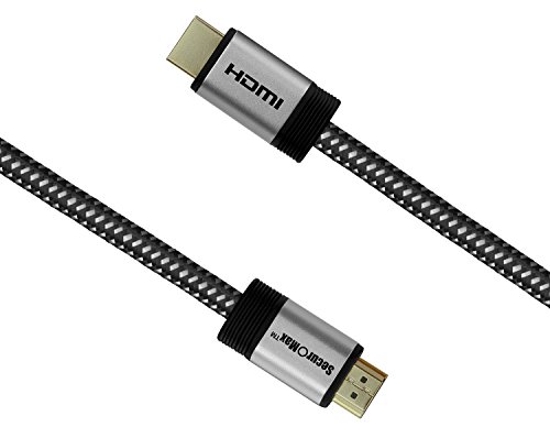 HDMI Cable 2ft - HDMI 2.0 (4K @ 60Hz) Ready - 30AWG Braided Cord - High Speed 18Gbps - Gold Plated Connectors - Ethernet / Audio Return - Video 2160p HD 1080p 3D - Xbox PlayStation PS3 PS4 PC Apple TV HDMI Cable 2ft