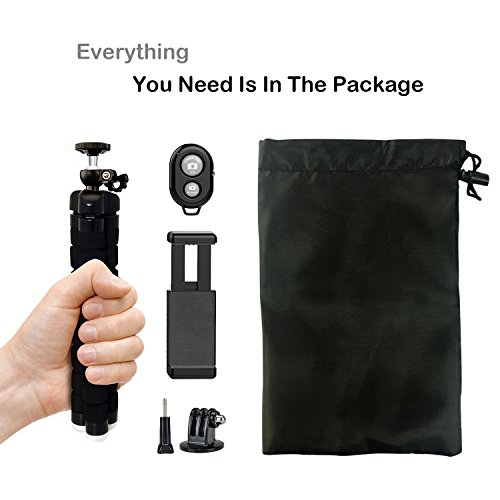 Phone tripod, UBeesize Portable and Adjustable Camera Stand Holder with Remote and Universal Clip for iPhone, Android Phone, Camera, Sports Camera GoPro Phone tripod, UBeesize Portable and Adjustable Camera Stand Holder with Remote and Universal Clip for iPhone, Android Phone, Camera, Sports Camera GoPro